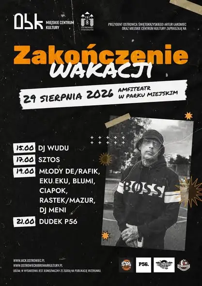 Fotorelacja z zakończenia wakacji w rytmie rapu i hip-hopu w Ostrowcu Świętokrzyskim