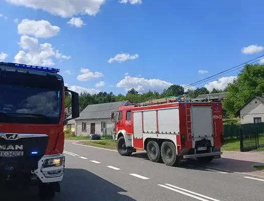Pożar piekarnika w Okole – interwencja strażaków z Bałtowa i Ostrowca