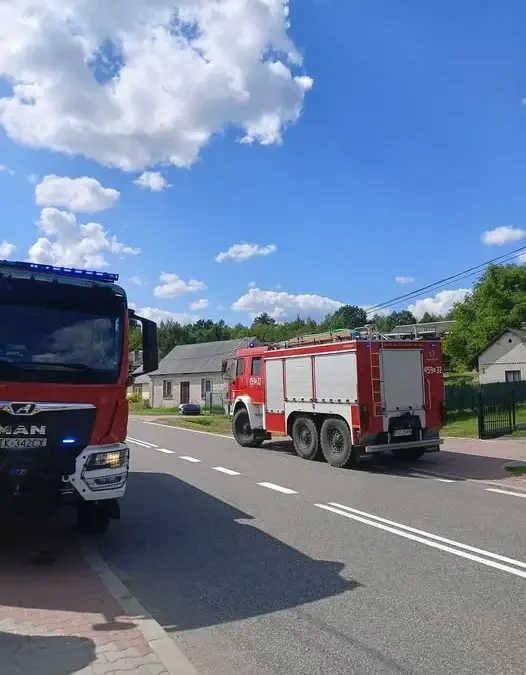 Pożar piekarnika w Okole – interwencja strażaków z Bałtowa i Ostrowca