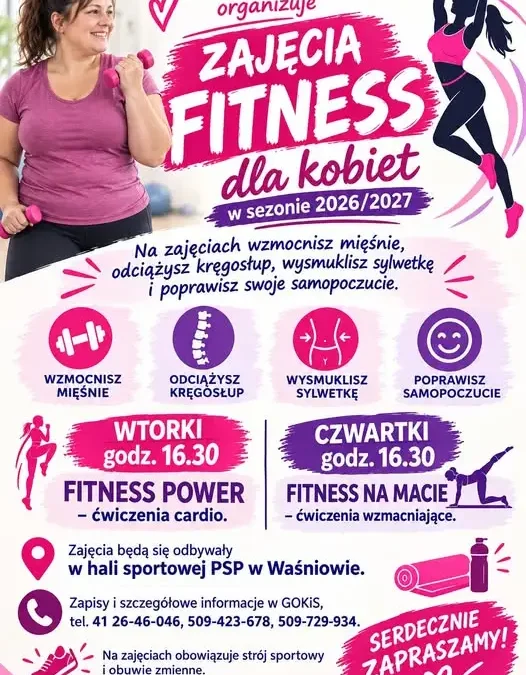 Fitness w Waśniowie – nowe zajęcia w hali sportowej PSP