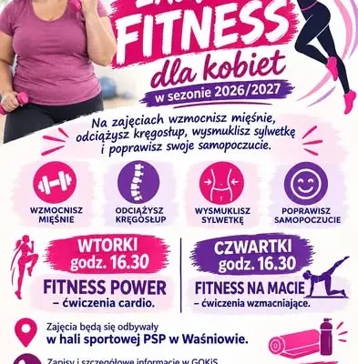 Bezpłatne zajęcia fitness dla kobiet i siatkówka dla młodzieży w Waśniowie