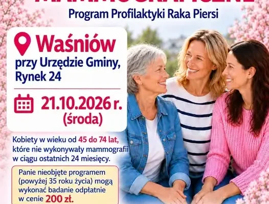 Bezpłatne badania mammograficzne w gminie Waśniów – sprawdź, czy się kwalifikujesz