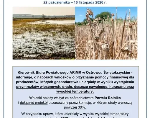Nowy program wsparcia dla rolników z gminy Waśniów – nawet 3000 zł/ha